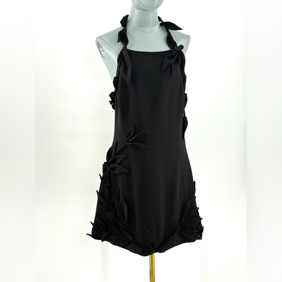 🆕 CULT GAIA 🧿 NWOT Elliana Calla Lily Floral Appliqué Mini, Black - Sz 10 - Picture 4 of 16